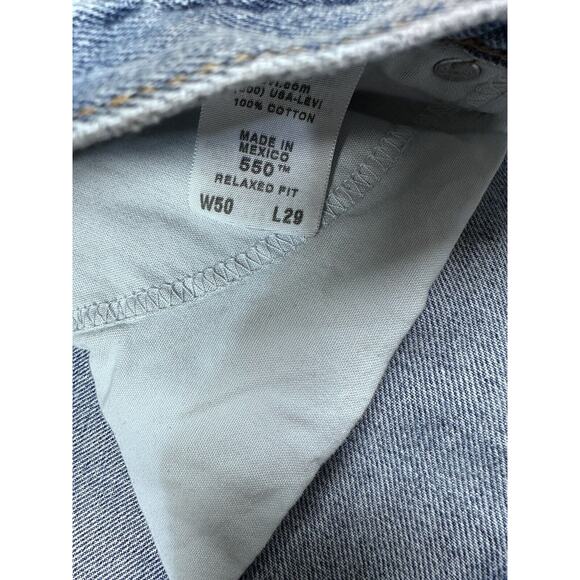 Levi's 50x29 550 Relaxed Fit Dark Medium Wash Denim Jeans - Picture 5 of 9